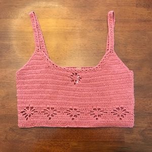 Free People pink knitted bra top